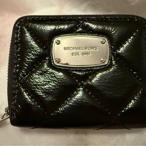 Michael Kors Shiny Black Quilted Wallet